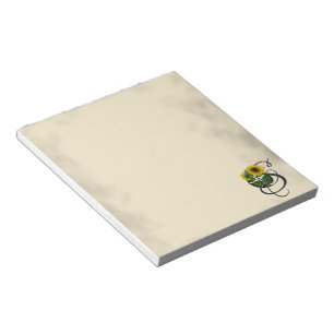 Anfangs-S, Vintage-Sonnenblumen-Notizblock Notizblock