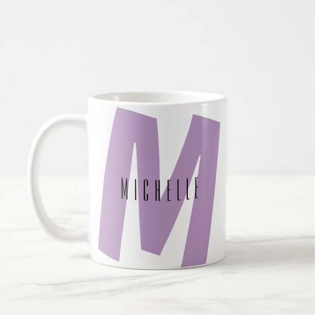 Anfangs-Tasse - Benutzerdefiniertes Monogramm Name Kaffeetasse (Links)