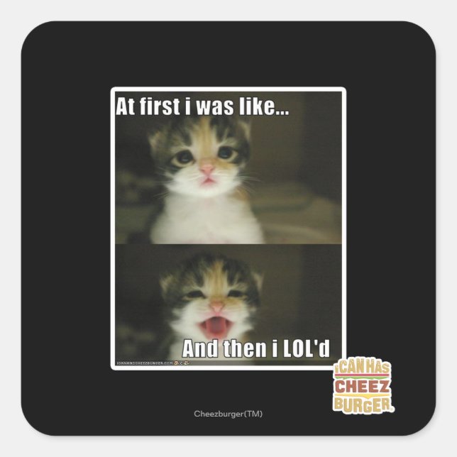 Anfangs war ich wie quadratischer aufkleber (Vorderseite)