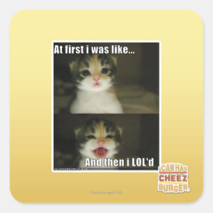 Anfangs war ich wie quadratischer aufkleber