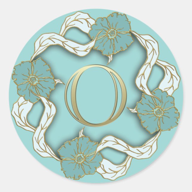 Anfangsaufkleber für Monogramm Runder Aufkleber (Vorderseite)