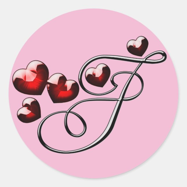 Anfangsaufkleber für Monogramm Runder Aufkleber (Vorderseite)