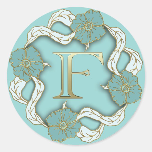 Anfangsaufkleber für Monogramm Runder Aufkleber (Vorderseite)