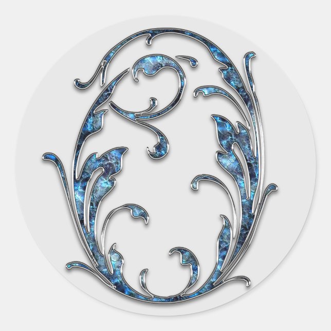 Anfangsaufkleber für Monogramm Runder Aufkleber (Vorderseite)