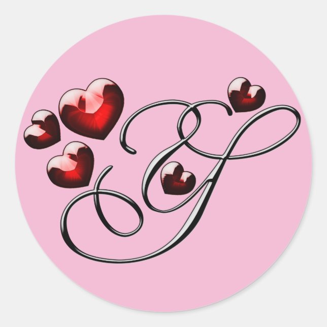 Anfangsaufkleber Y für Monogramm Runder Aufkleber (Vorderseite)