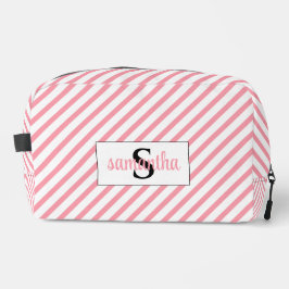 Anfangsbezeichnung für Monogramm Rosa und Weiß Waschbeutel