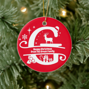 Anfangsbezeichnung G Monogram Familienname Gruß Keramik Ornament