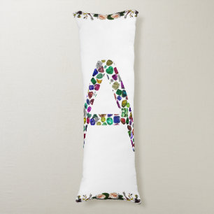 Anfangsbuchstabe A mit Gemstone Floral Monogram Seitenschläferkissen