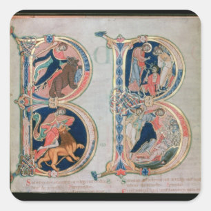 Anfangsbuchstabe "B" Beatus Vir - Blessed ist Quadratischer Aufkleber
