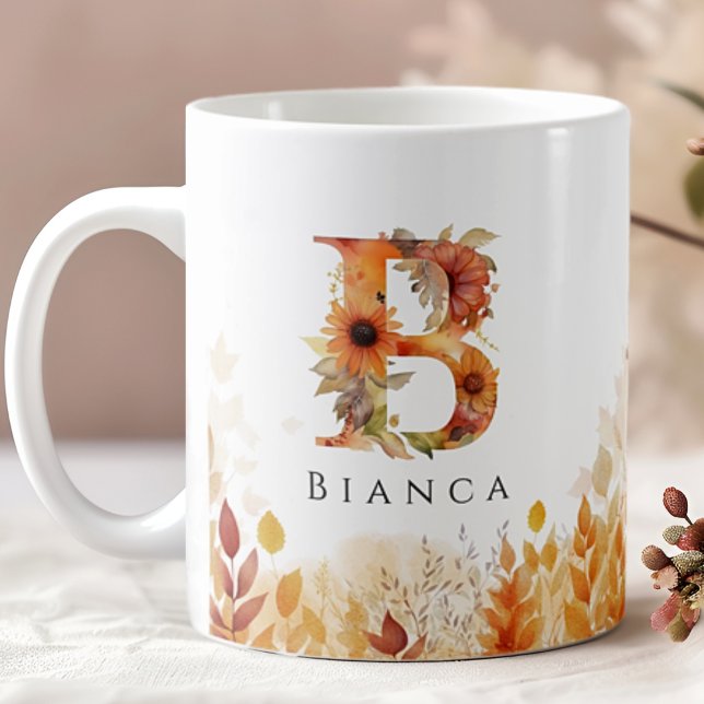 Anfangsbuchstabe B der Wildblume Fall Kaffeetasse (Von Creator hochgeladen)