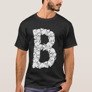 Anfangsbuchstabe B Großbuchstabe Lustiger Katzenli T-Shirt