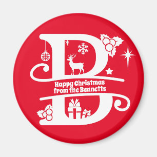 Anfangsbuchstabe B Monogramm Familienname Gruß Magnet