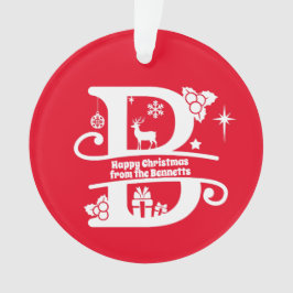 Anfangsbuchstabe B Monogramm Familienname Gruß Ornament