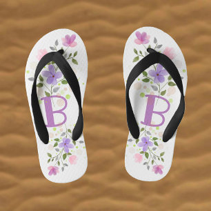 Anfangsbuchstabe B Plus Blumendesign Kinderbadesandalen