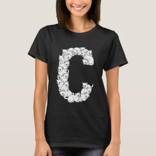 Anfangsbuchstabe C Großbuchstabe Lustiger Katzenli T-Shirt