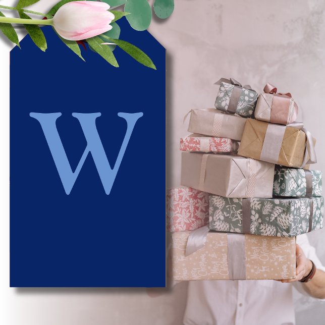 Anfangsbuchstabe Cornflower Blue | Sapphire Blue Geschenkanhänger (Von Creator hochgeladen)