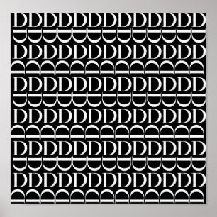 Anfangsbuchstabe D, Hintergrundfarbe auswählen Poster