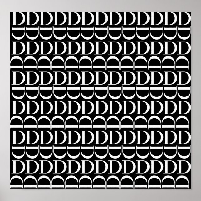Anfangsbuchstabe D, Hintergrundfarbe auswählen Poster (Vorne)