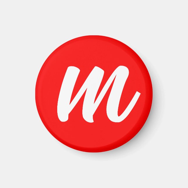 Anfangsbuchstabe der Roten Weißkalligraphie Magnet (Vorne)