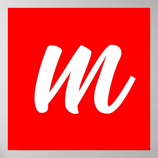 Anfangsbuchstabe der Roten Weißkalligraphie Poster (Vorne)