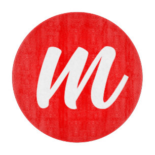 Anfangsbuchstabe der Roten Weißkalligraphie Schneidebrett