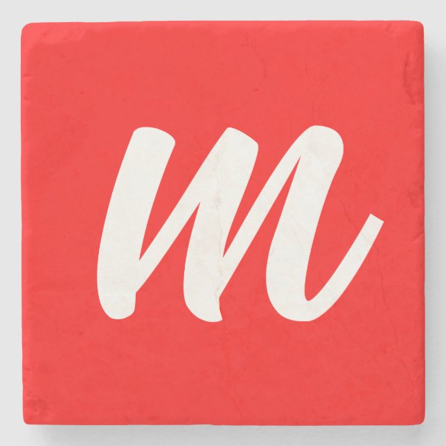 Anfangsbuchstabe der Roten Weißkalligraphie Steinuntersetzer (Vorderseite)