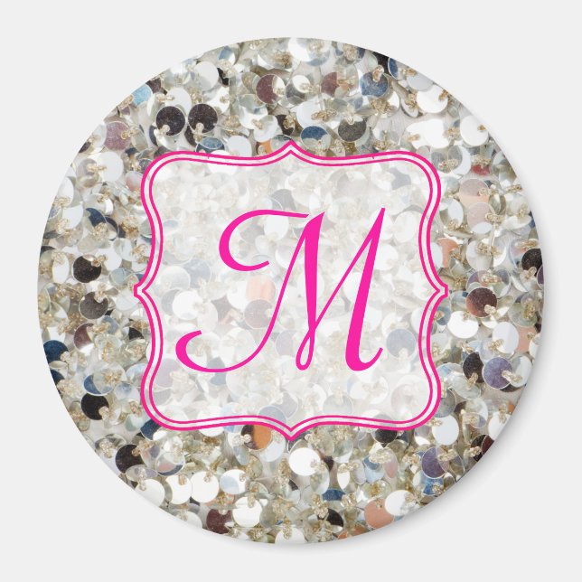 Anfangsbuchstabe des Glitzer Monogram Magnet (Vorne)