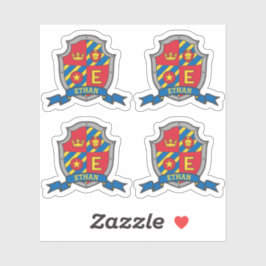 Anfangsbuchstabe E individuelle Name Löwe Wappen S Aufkleber