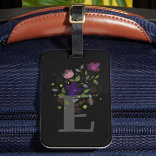 Anfangsbuchstabe E Plus Florales Design-Gepäckanhä Gepäckanhänger