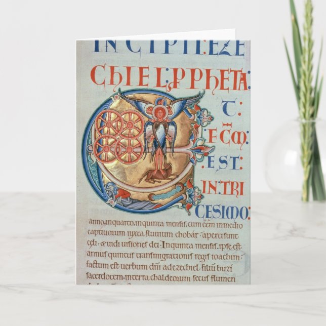 Anfangsbuchstabe "E" und factum est (Vorderseite)