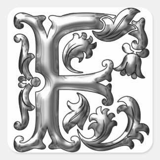 Anfangsbuchstabe F Hauptstadt Sticker in Silver