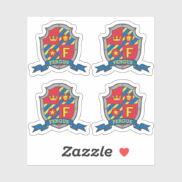 Anfangsbuchstabe F individuelle Name Löwe Wappen S Aufkleber