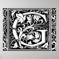 Anfangsbuchstabe G Mittelalterliches Monogramm Vin