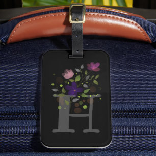 Anfangsbuchstabe H plus florales Design-Gepäckanhä Gepäckanhänger