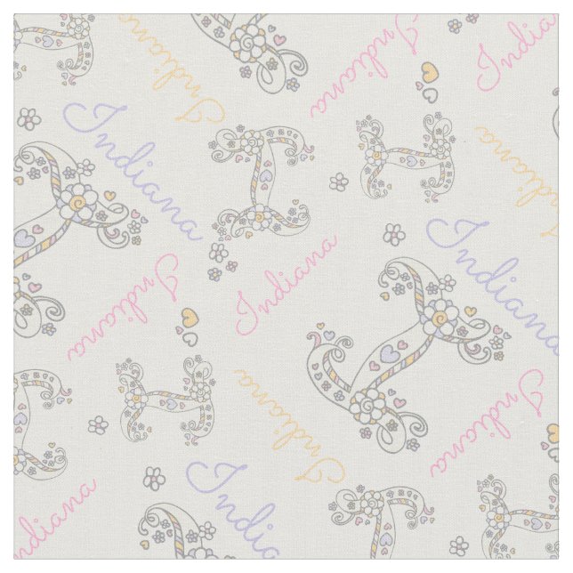 Anfangsbuchstabe I benutzerdefiniertes Indiana-Nam Stoff (Nahaufnahme)