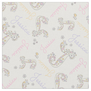 Anfangsbuchstabe J Jessica individuelle Name Stoff