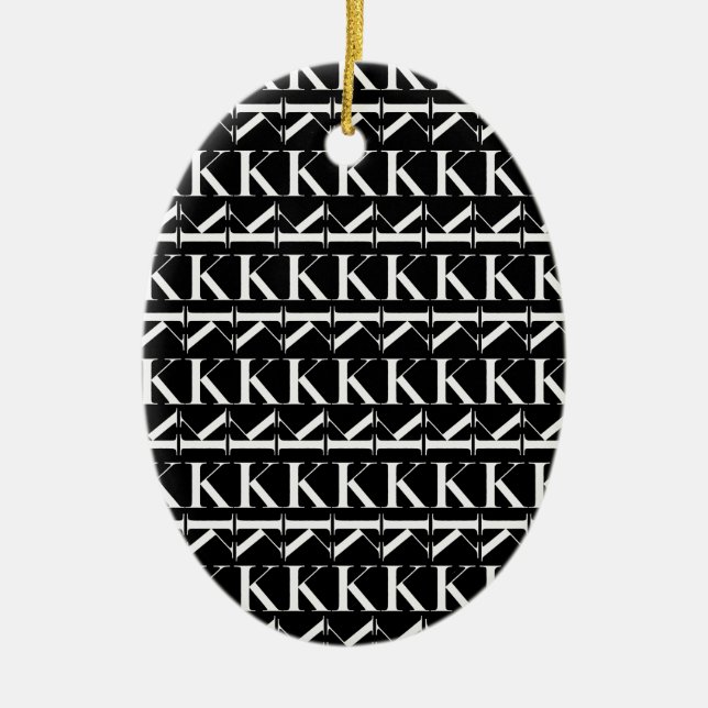 Anfangsbuchstabe K, Hintergrundfarbe auswählen Keramik Ornament (Vorne)