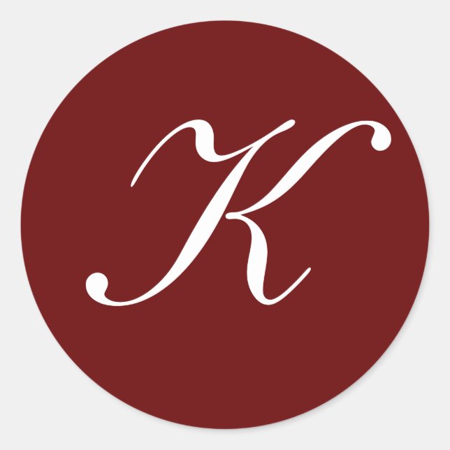 Anfangsbuchstabe K, Runder Aufkleber (Vorderseite)