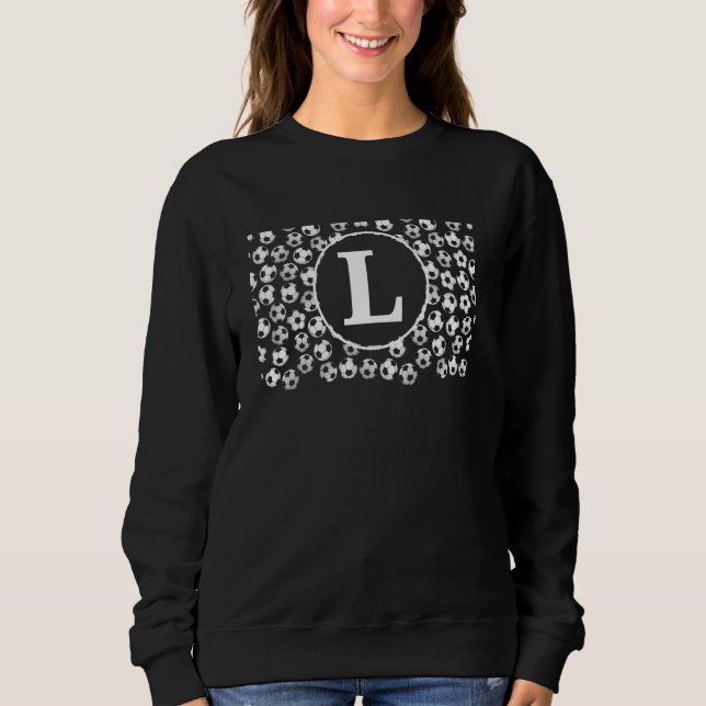 Anfangsbuchstabe L Fußbälle Muster foto Sweatshirt (Vorderseite)