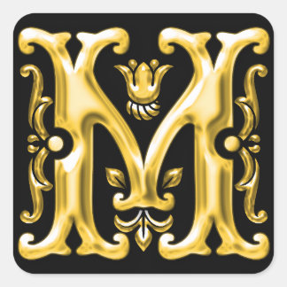 Anfangsbuchstabe M Hauptstadt Monogram Aufkleber i