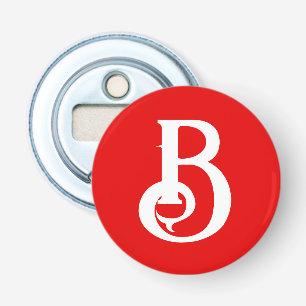 Anfangsbuchstabe Mit Monogramm Red White Classic Flaschenöffner