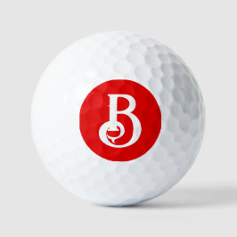 Anfangsbuchstabe Mit Monogramm Red White Classic Golfball