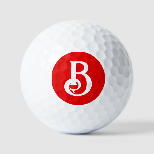 Anfangsbuchstabe Mit Monogramm Red White Classic Golfball (Vorderseite)