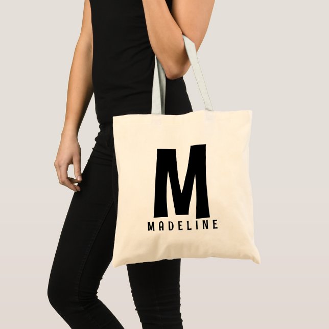 Anfangsbuchstabe Monogram Personalisiert Tote Bag Tragetasche (Vorderseite (Produkt))
