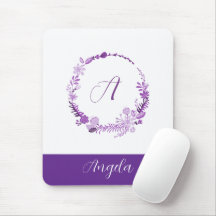 Anfangsbuchstabe Monogramm Elegant Chic Lila Flora