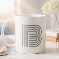 Anfangsbuchstabe Monogramm Grau Weiß Modern Stylis