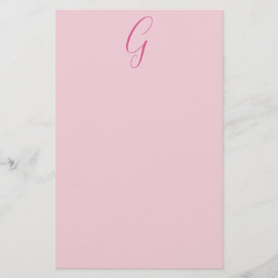 Anfangsbuchstabe Monogramm Hellrosa Schlicht Chic Briefpapier
