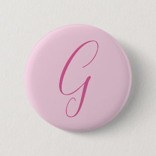 Anfangsbuchstabe Monogramm Hellrosa Schlicht Chic Button