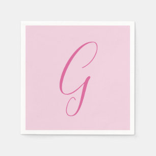 Anfangsbuchstabe Monogramm Hellrosa Schlicht Chic Serviette