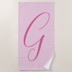 Anfangsbuchstabe Monogramm Hellrosa Schlicht Chic Strandtuch